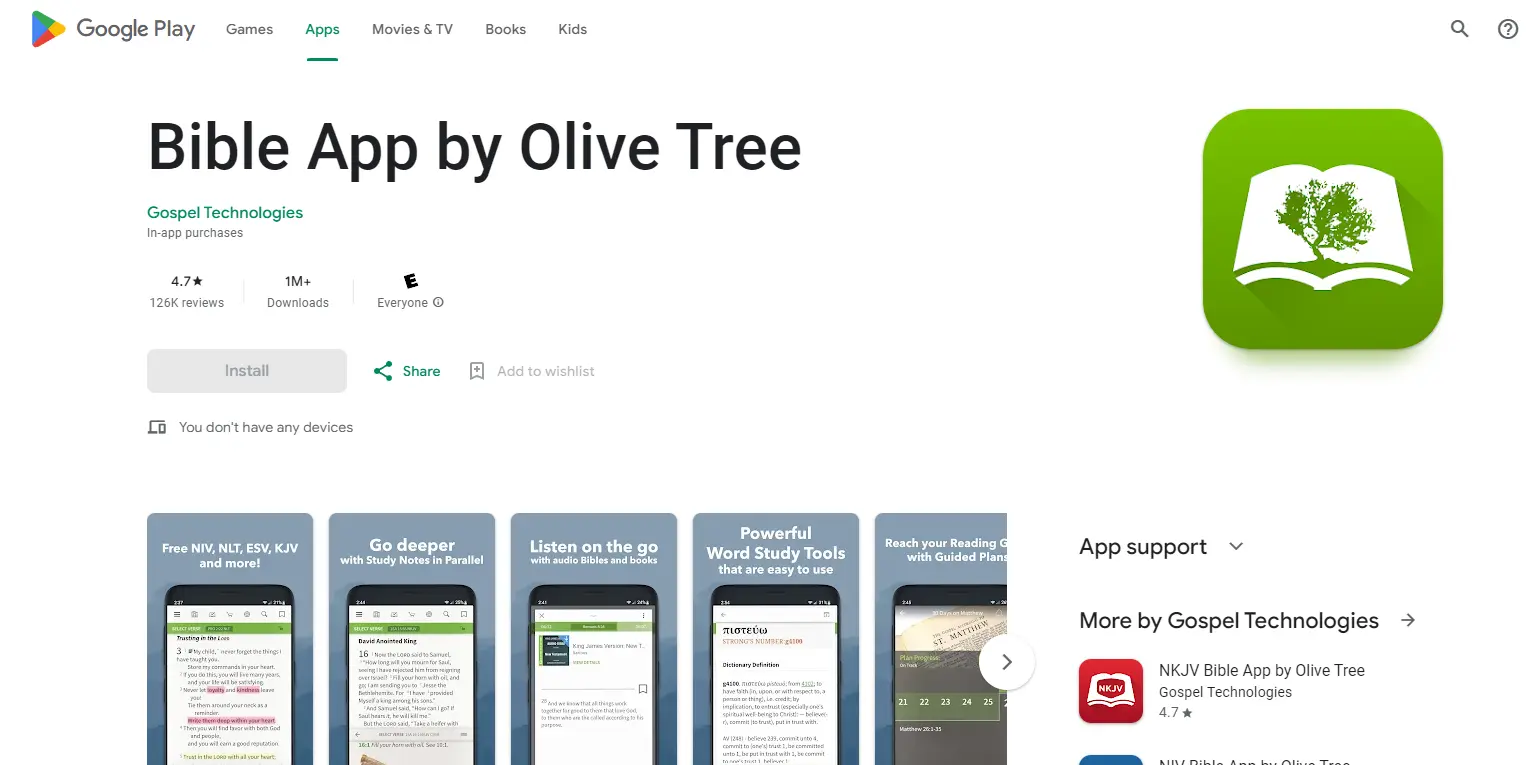 Bible App by Olive Tree 